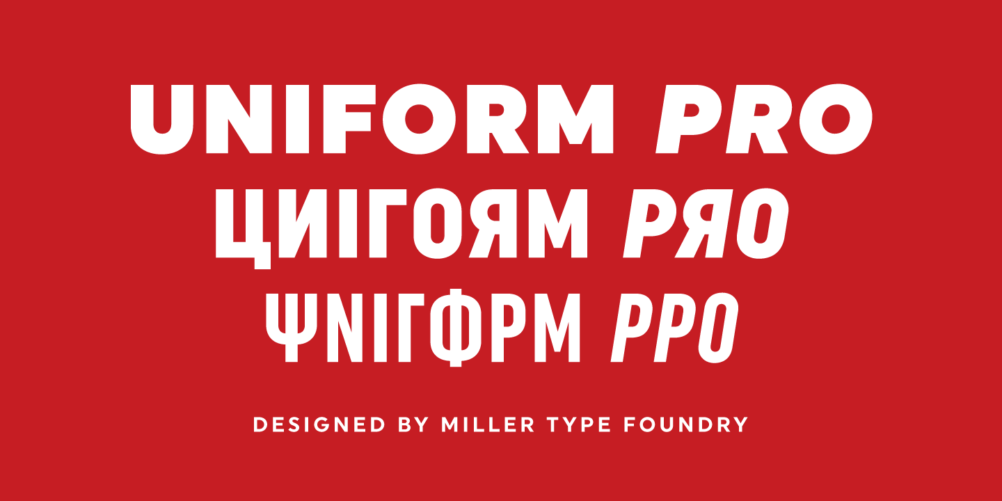 Ejemplo de fuente Uniform Pro Condensed #1